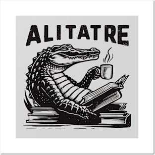 Alitatre Funny Bookworm Alligator Vintage T-Shirt Posters and Art